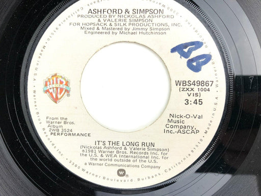 Ashford & Simpson 45 RPM 7" Single It's the Long Run / I Need Your Light 1