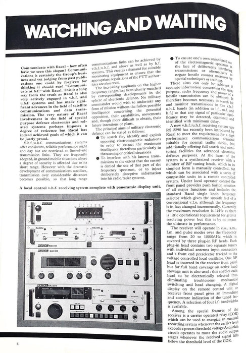 Racal Review Journal for June & July 1976 - 18 Pages, RA 2309 & More