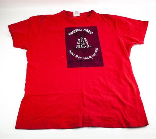 Vintage Radio Broadcast Tshirt Womens Medium "Rustbelt Radio" Pittsburgh, PA Red 1