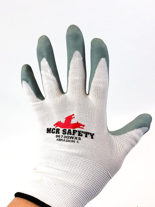 12 Pair Palm Coated Work Gloves Extra Small XS Nitrile Knit 13 Gauge MCR 9673 4