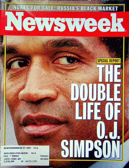 Newsweek Magazine August 29 1994 OJ Simpson Trial Murder Russia Nuclear Weapons