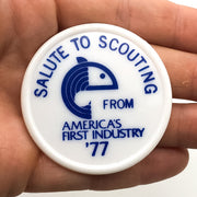 Boy Scouts of America Plastic Neckerchief Slide Salute to Scouting 1977 1