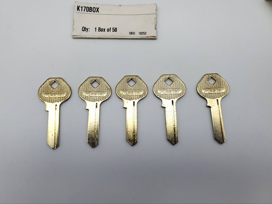 5x Master Lock Key Blanks K170 for K170 Padlocks Vintage NOS
