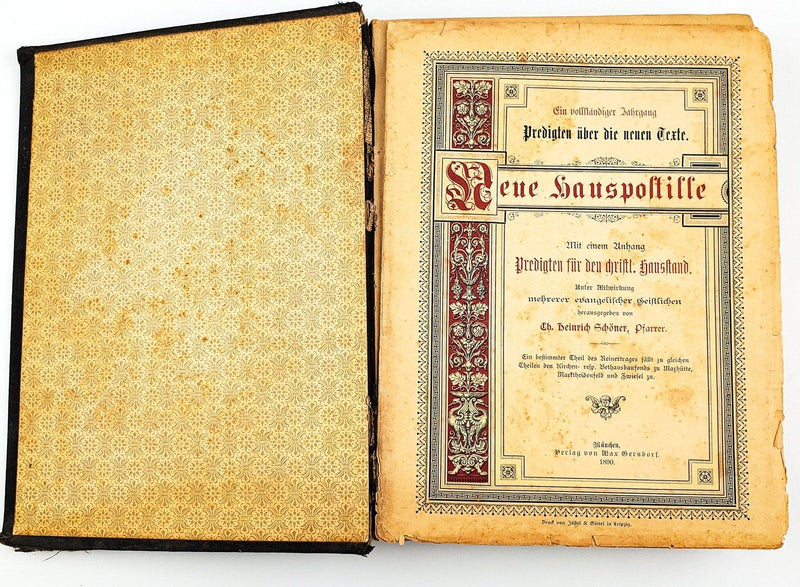 Deue Neue Hauspostille Heinrich Schoner 1890 Gersdorf Antique German Sermon Book 3