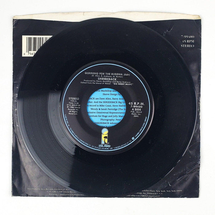 Shriekback Gunning For the Buddha Record 45 RPM Single Island Records 1986 3