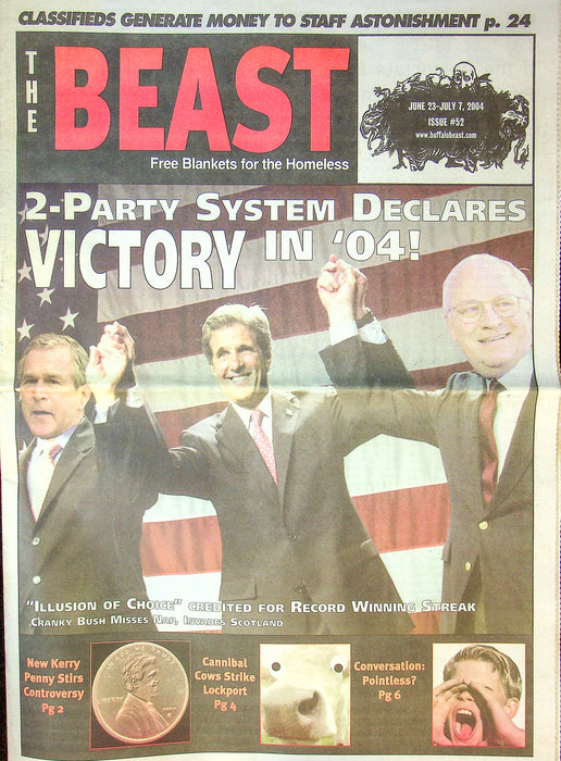 The Beast Newspaper 2004 # 52 2 Party System Declares Victory