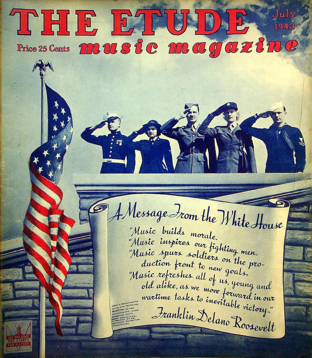 The Etude Music Magazine July 1943 Vol LXI No 7 Words & Music, Sheet Music 1