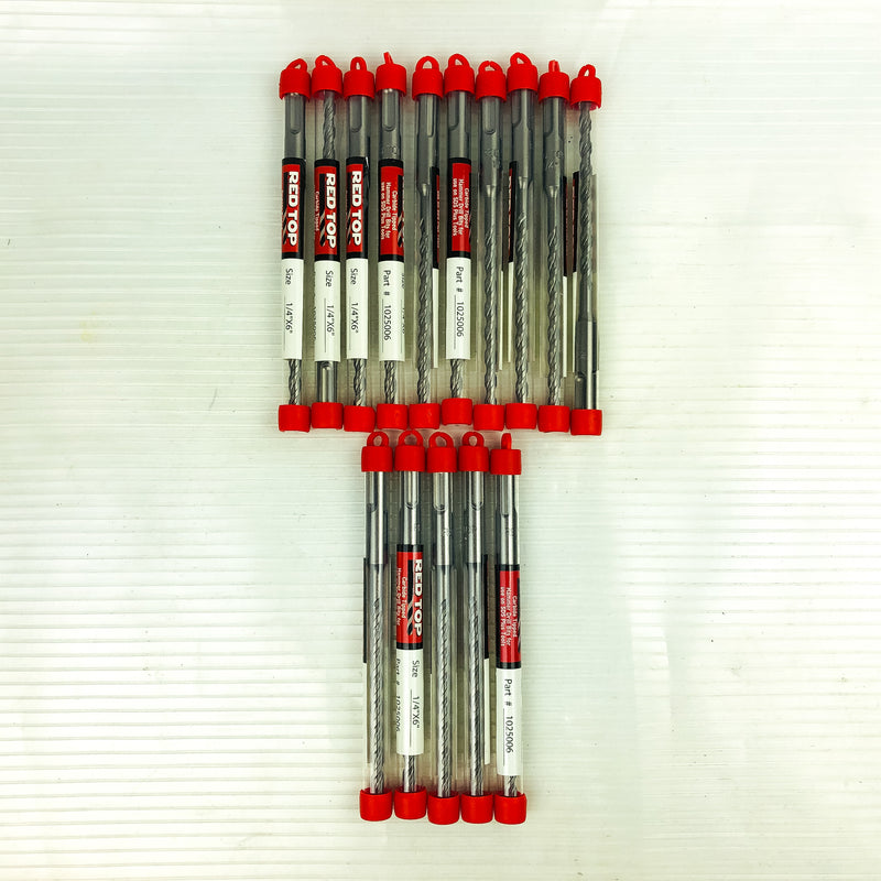 15pk Rotary Hammer Drill Bit 1/4"x6" SDS Plus Carbide Tipped 3.75" LOC Concrete