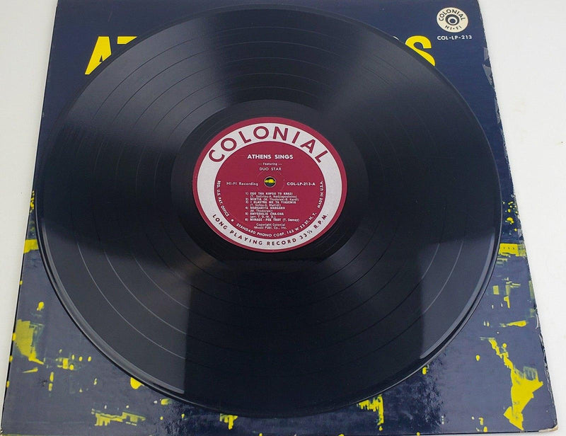 Duo Star with Orchestra Athens Sings 33 RPM LP Record Colonial 1963 COL-LP-213 5