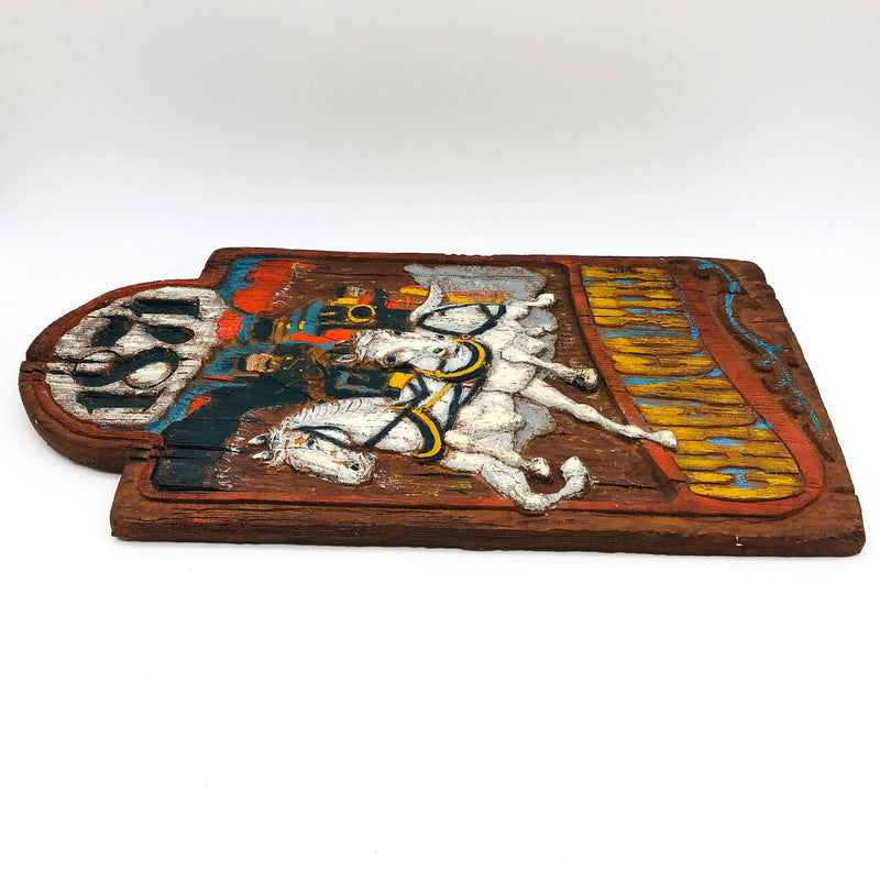 1871 Chicago Fire Wall Plaque Raised Panel Folk Art Faux Wood 20x11 Hand Painted