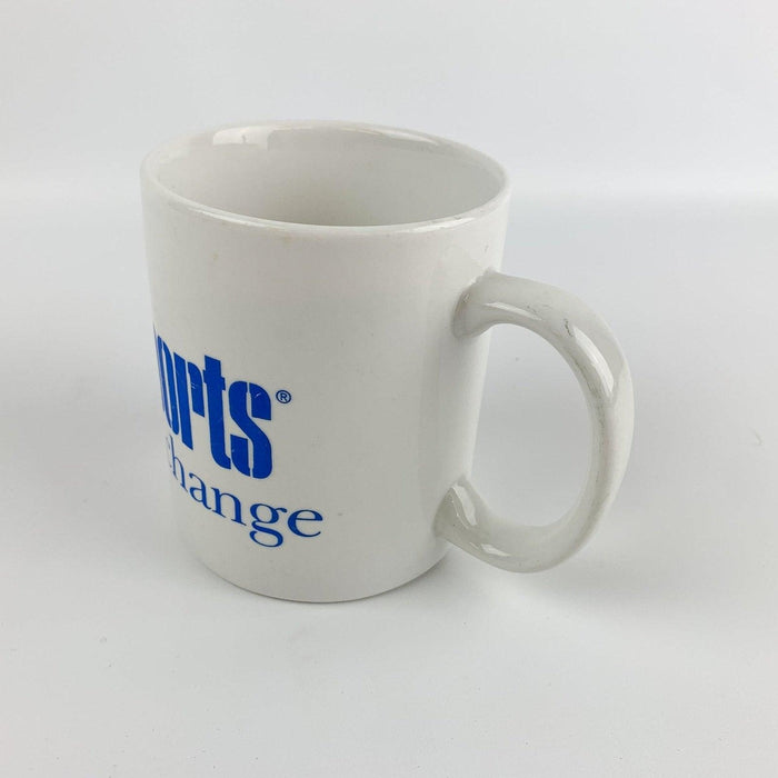 Pier 1 Imports For A Change Coffee Mug Cup White Blue Print Store Promotion 5