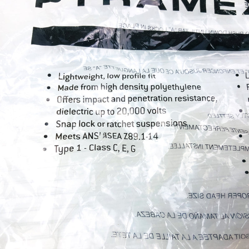 White Hard Hat Cap Type 1 Ansi Suspension 6pt Ratchet Pyramex HP 16110 SL Series 10