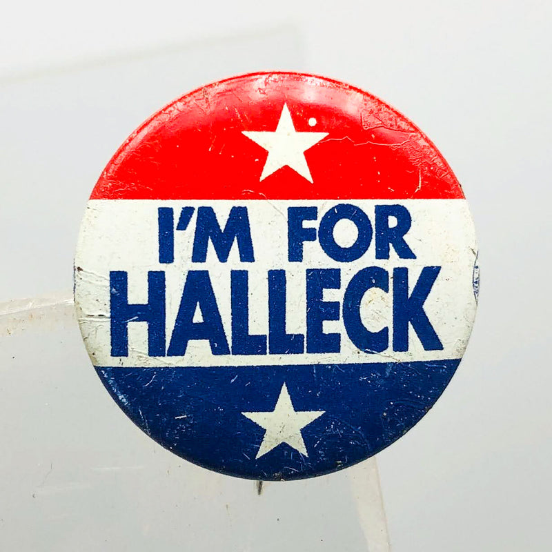 I'm For Halleck Button Pin .75" Indiana Politician Campaign Republican Stars 2