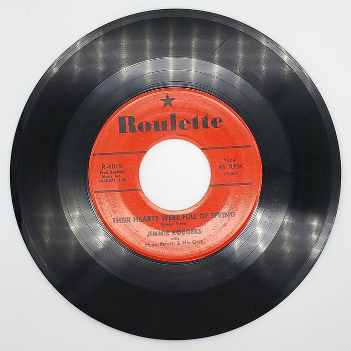 Jimmie Rodgers Honeycomb 45 RPM Single Record Roulette 1957 R-4015 2