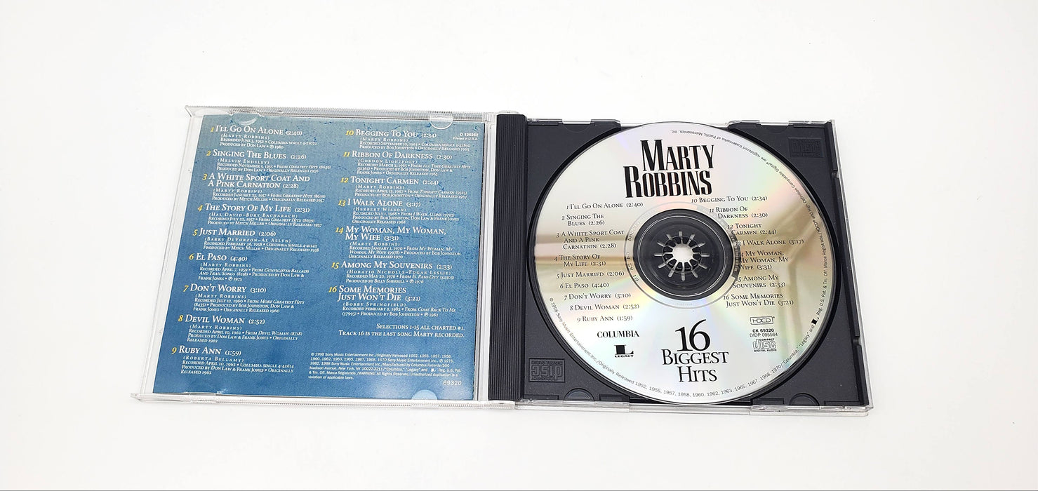 Marty Robbins 16 Biggest Hits Album CD Columbia 1998 CK 69320 5