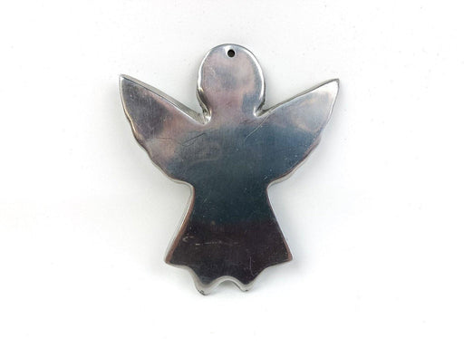 Metal Angel Ornament Cutout Outline Silver Souvenier Trinket Mexico 3.75" 2
