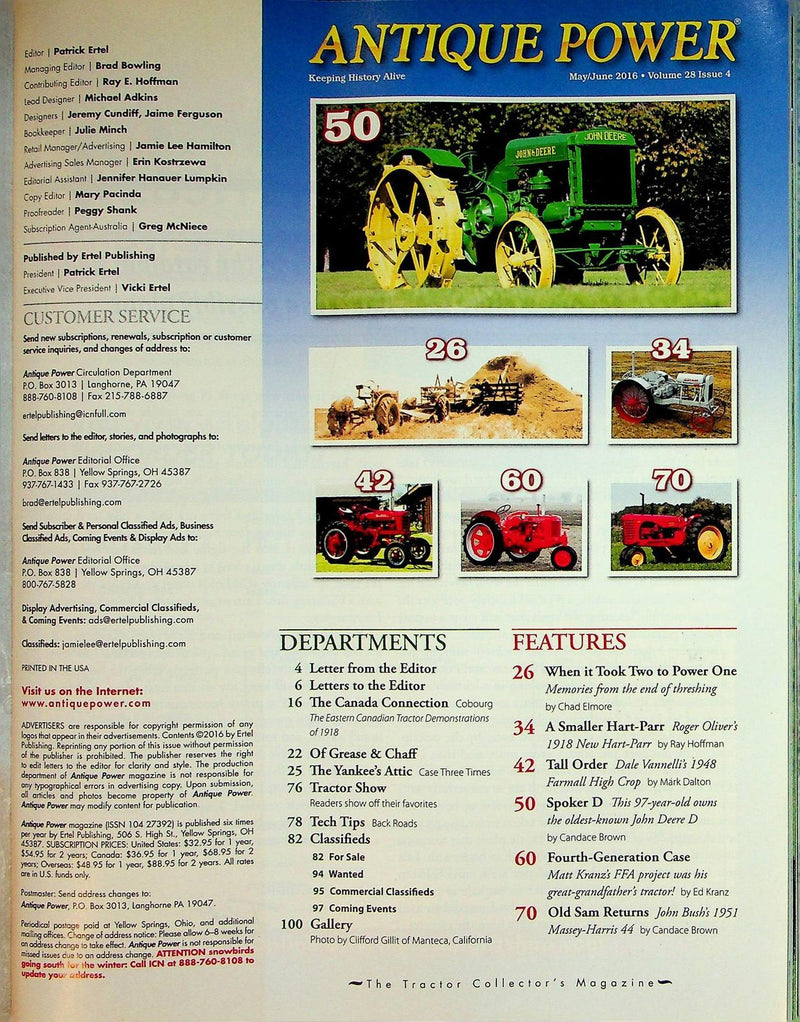 Antique Power Magazine June 2016 Vol 28 # 4 1924 John Deere "Spoker" D