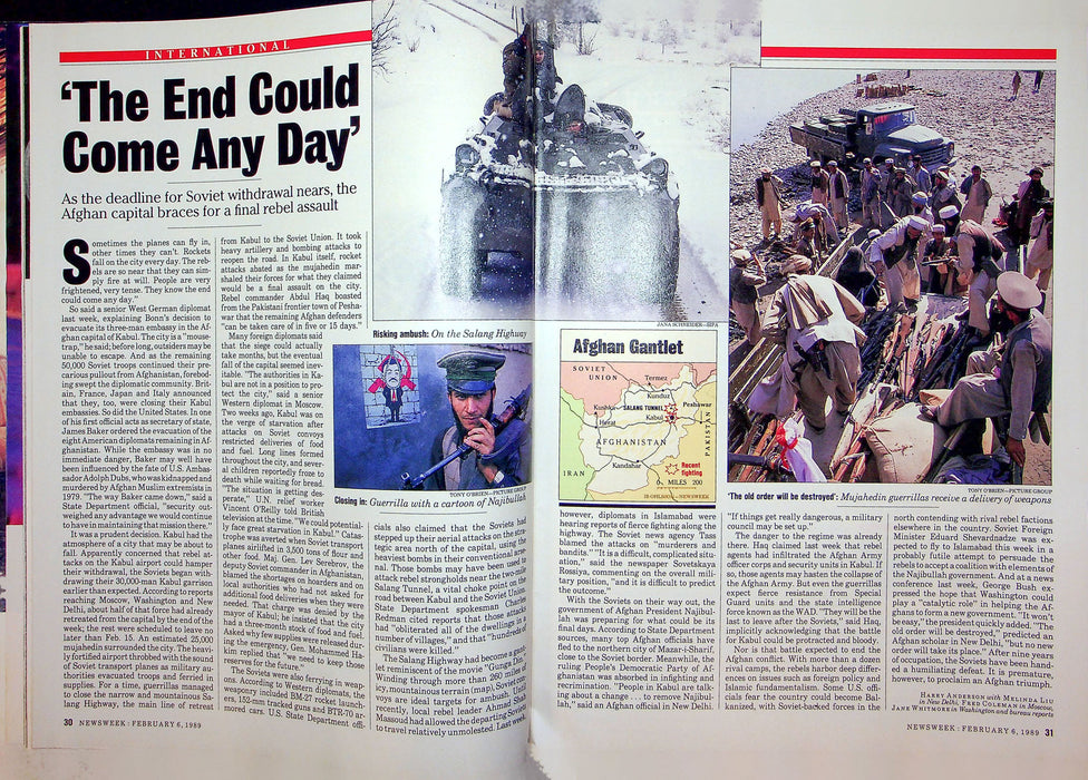 Newsweek Magazine February 6 1989 Lonsome Dove TV Series Debut Kabul US Troops