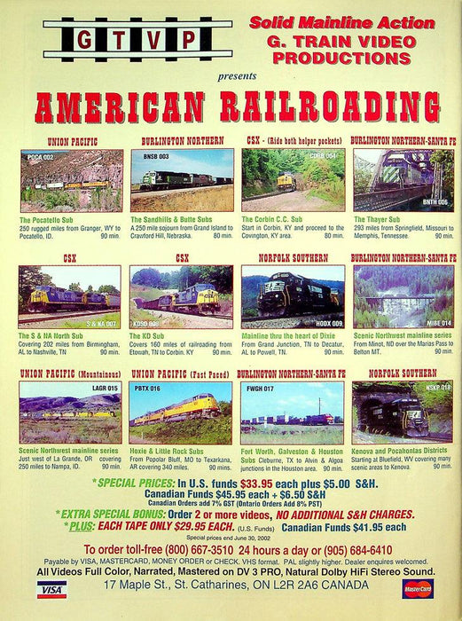 Railfan & Railroad Magazine May 2002 Vol 21 No 5 2001 Along The Rails