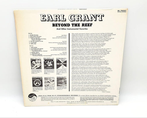 Earl Grant Beyond The Reef 33 RPM LP Record Decca 1962 DL 74231 2