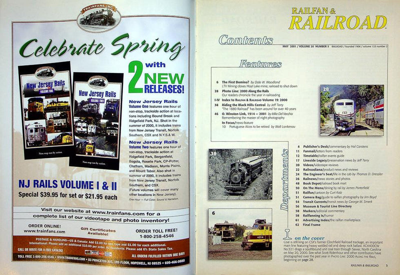 Railfan & Railroad Magazine May 2001 Vol 20 No 5 LTV's Minnesota Finale