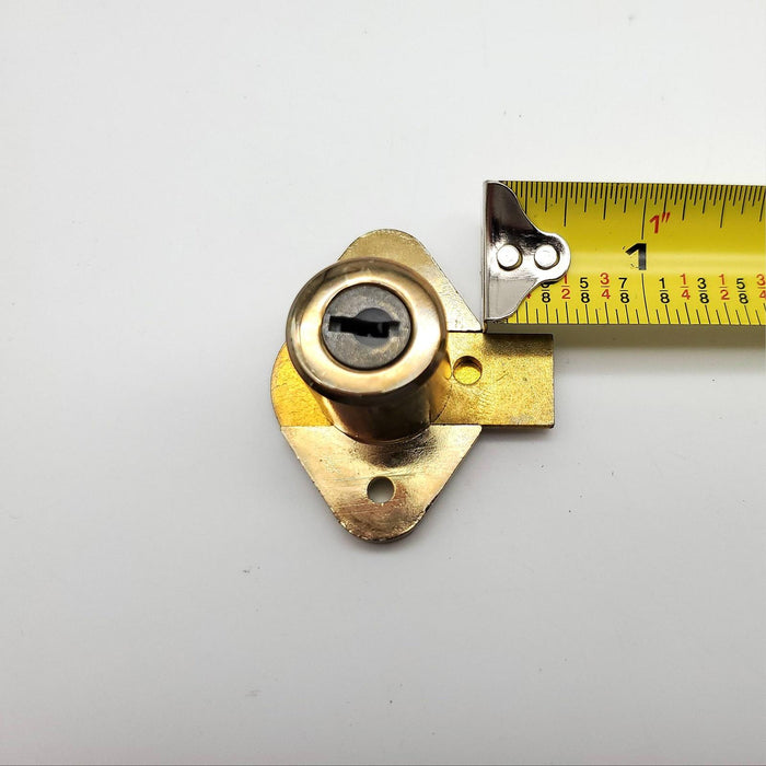 Eagle Lock Co Drawer Lock 7/8" L x 0.85" D Cylinder Bright Brass 711 1A Series