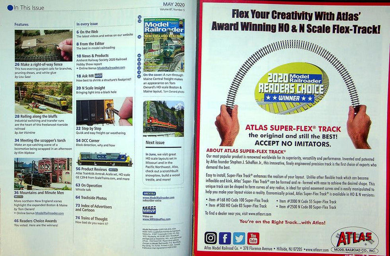 Model Railroader Magazine May 2020 Vol 87 No 5 New England Realism!