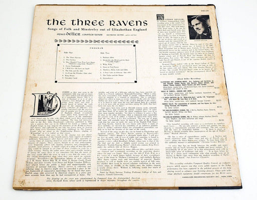 Alfred Deller The Three Ravens 33 RPM LP Record Vanguard 1955 2