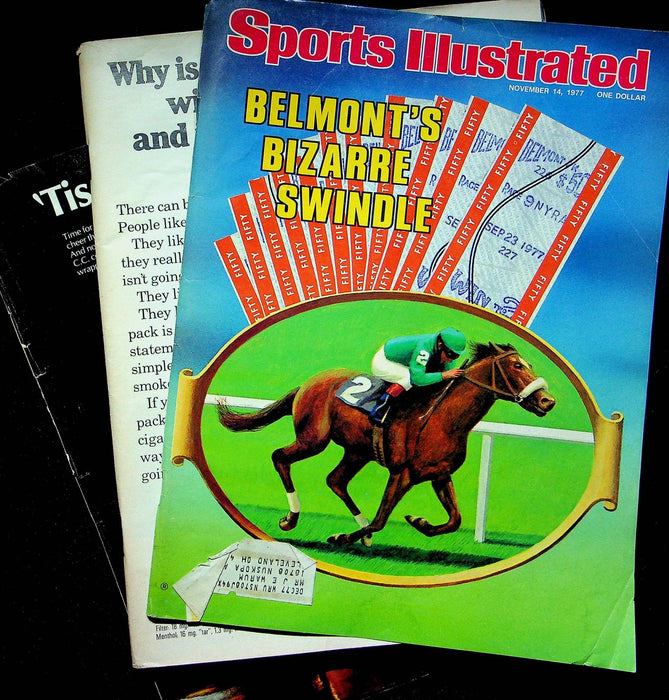 Sports Illustrated Magazine Nov 14 1977 Belmonts Bizarre Swindle Horse Racing 1