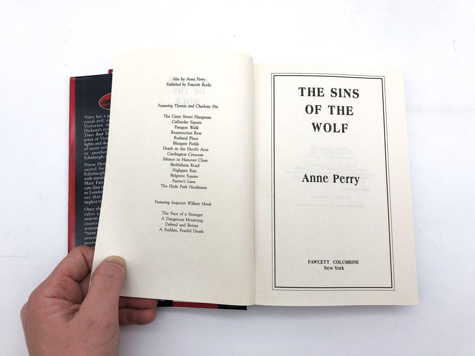 The Sins of the Wolf Anne Perry 1994 Fawcett Hardcover Book Jacket 7