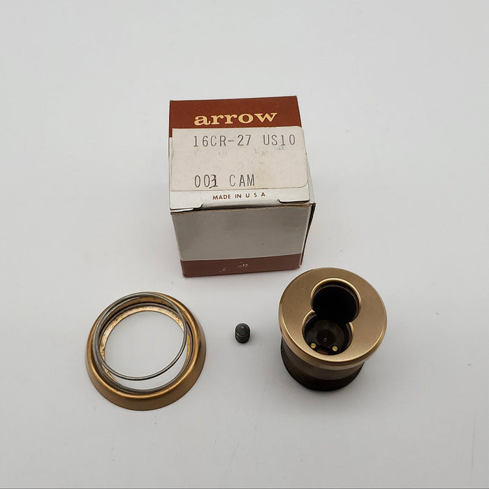 Arrow Mortise Cylinder Housing 16 CR-27 Satin Bronze US10 003 CAM NOS