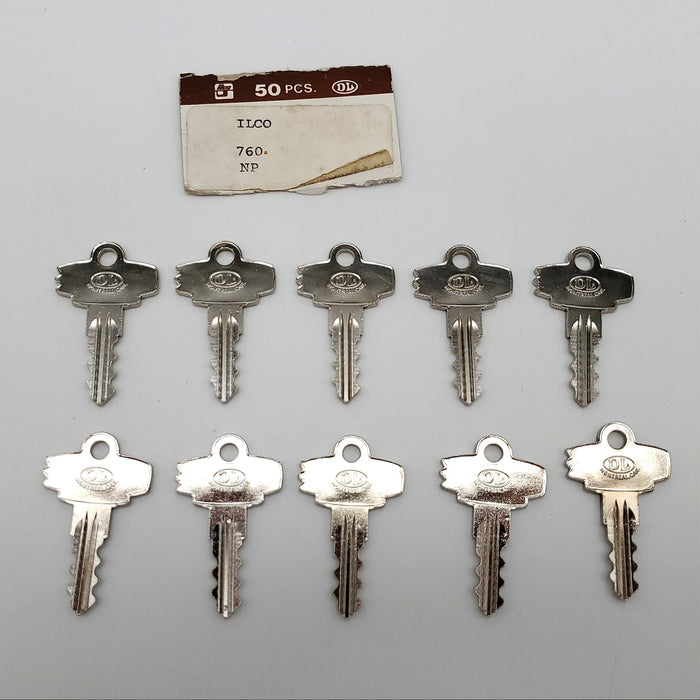 10x Ilco 760 Key Blanks 760 Keyway For Dominion Lock Nickel Silver NOS ...