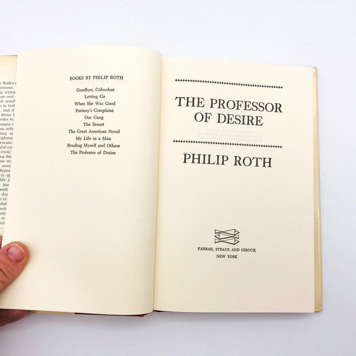 The Professor Of Desire Hardcover Philip Roth 1977 Paradox Male Desire Professor 7