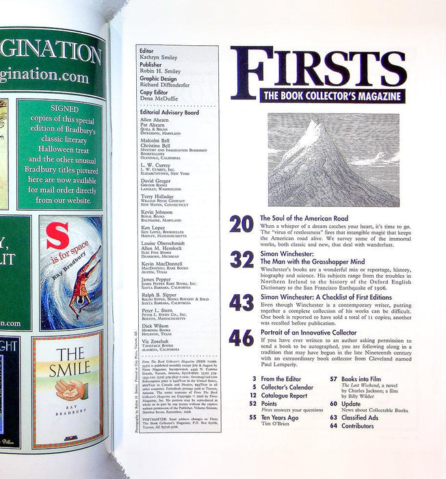 Firsts Magazine September 2006 Vol 16 No 7 Simon Winchester