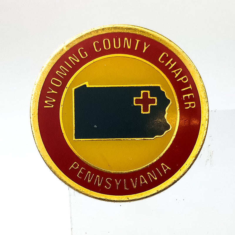 Vintage American Red Cross ARC Pin Pinback Wyoming County Pennsylvania Chapter 1