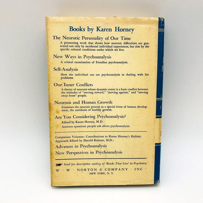 Feminine Psychology Hardcover Karen Horney MD 1967 Uncollected Essays 2