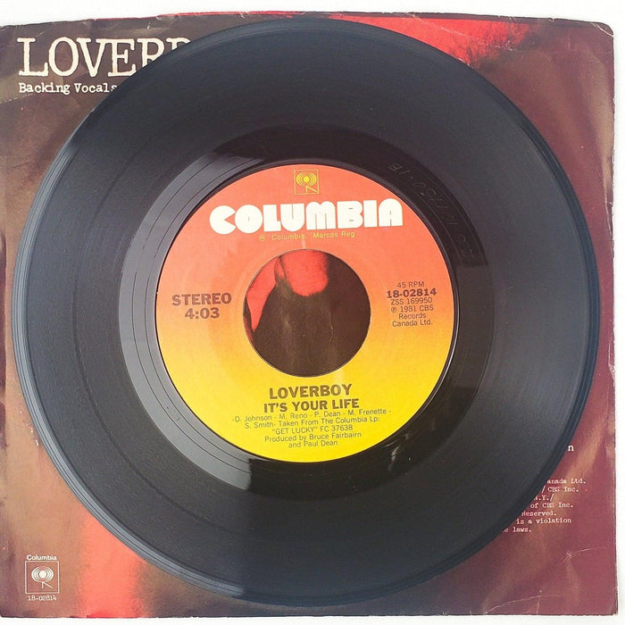 Loverboy When It's Over Record 45 RPM Single 18-02814 Columbia 1981 3