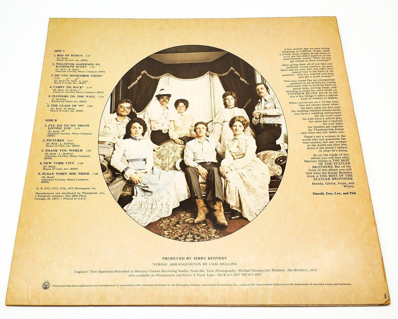 The Best Of The Statler Brothers 33 RPM LP Record Mercury 1975 Copy 1 2