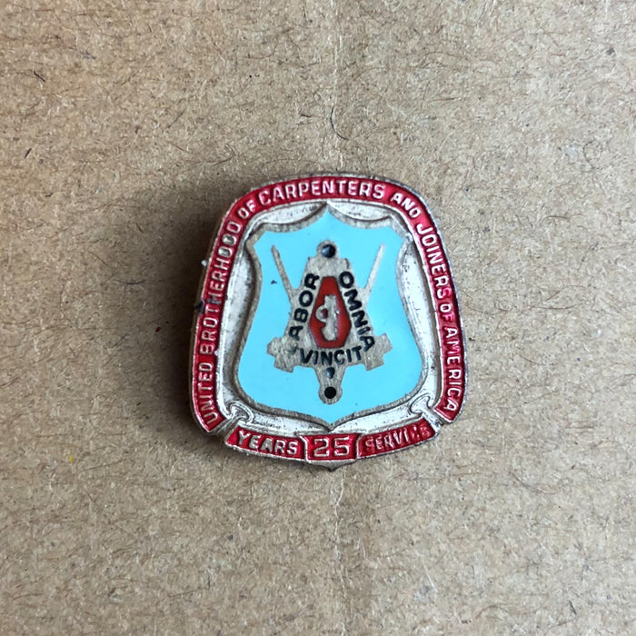 United Brothers of Carpenter's & Joiner's Lapel Pin 25 Years Service Sterling 2