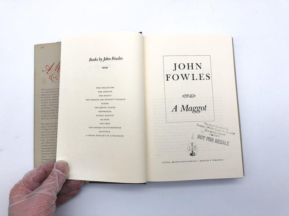 A Maggot John Fowles 1985 Little Brown and Company First Edition Hardcover 7