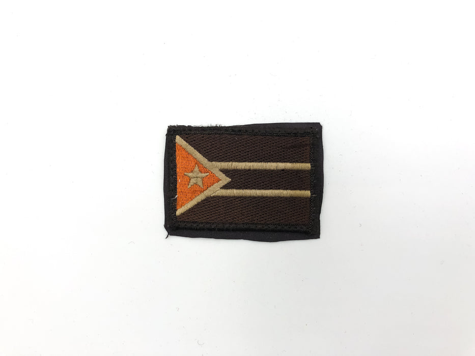 Puerto Rico Tactical Flag Patch Insignia Embroidered Military Brown Orange