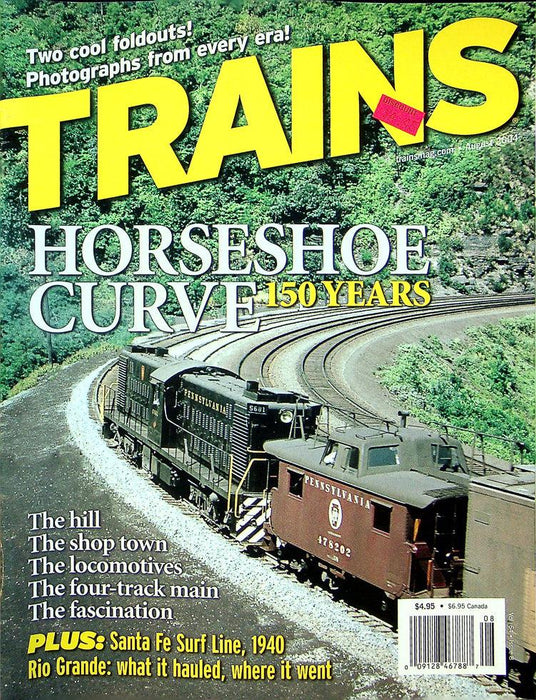 Trains Railroading Magazine August 2004 Horseshoe Curve, 150 Years Cover Sticker