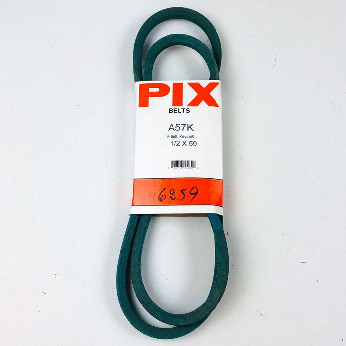 Pix Belts A57K 1/2 x 59 Lawn Mower V Belt 6859 Made With Kevlar New NOS