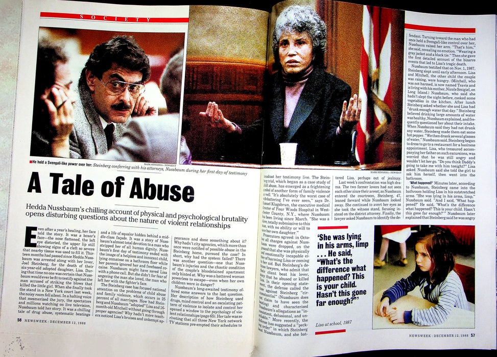 Newsweek Magazine December 12 1988 Joel Steinberg Domestic Violence Bill Cosby 3