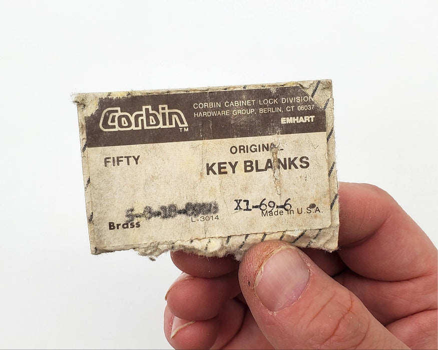2x Corbin P&F Key Blanks X1 69 6 Brass 6 Pin NOS Tarnished 8