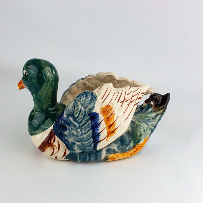 Occupied Japan Hand Painted Duck Planter 4x8 Inches 4