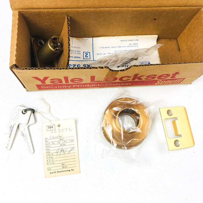 Yale Entry Doorknob Lockset Locking Knob BR5237 US10 Satin Bronze New Old Stock 12