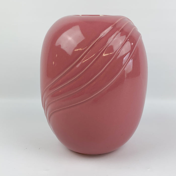 McCoy Pottery Vase Pink Dusty Rose Mauve Vintage Art Deco Revival 8.25 Inch #449