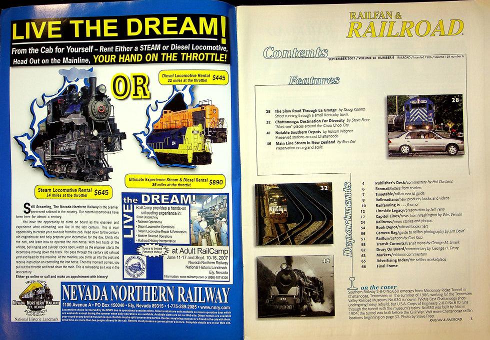 Railfan & Railraod Magazine September 2007 Vol 26 No 9 Railfan To Chattanooga