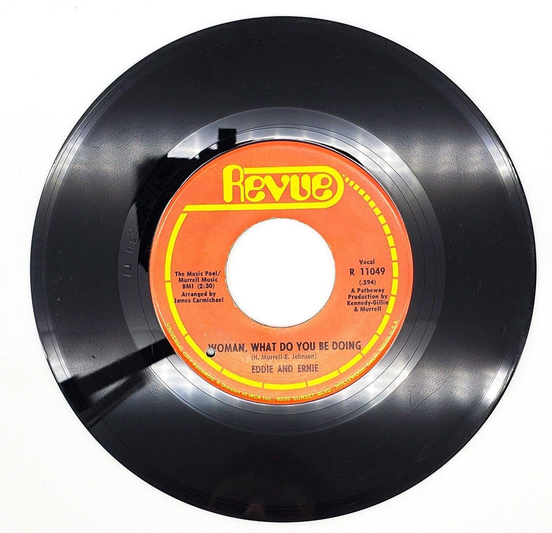 Eddie & Ernie Woman, What Do You Be Doing 45 RPM Single Record Revue 1970 1